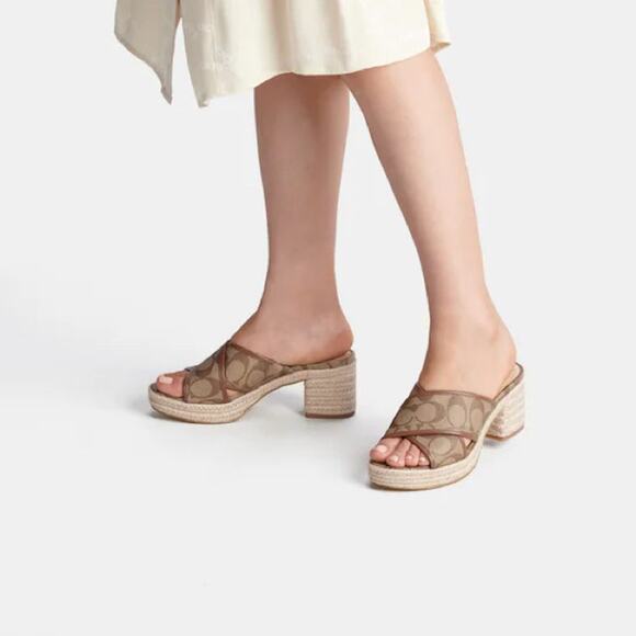 Coach Sloan Espadrille Khaki/Saddle - Picture 10 of 10